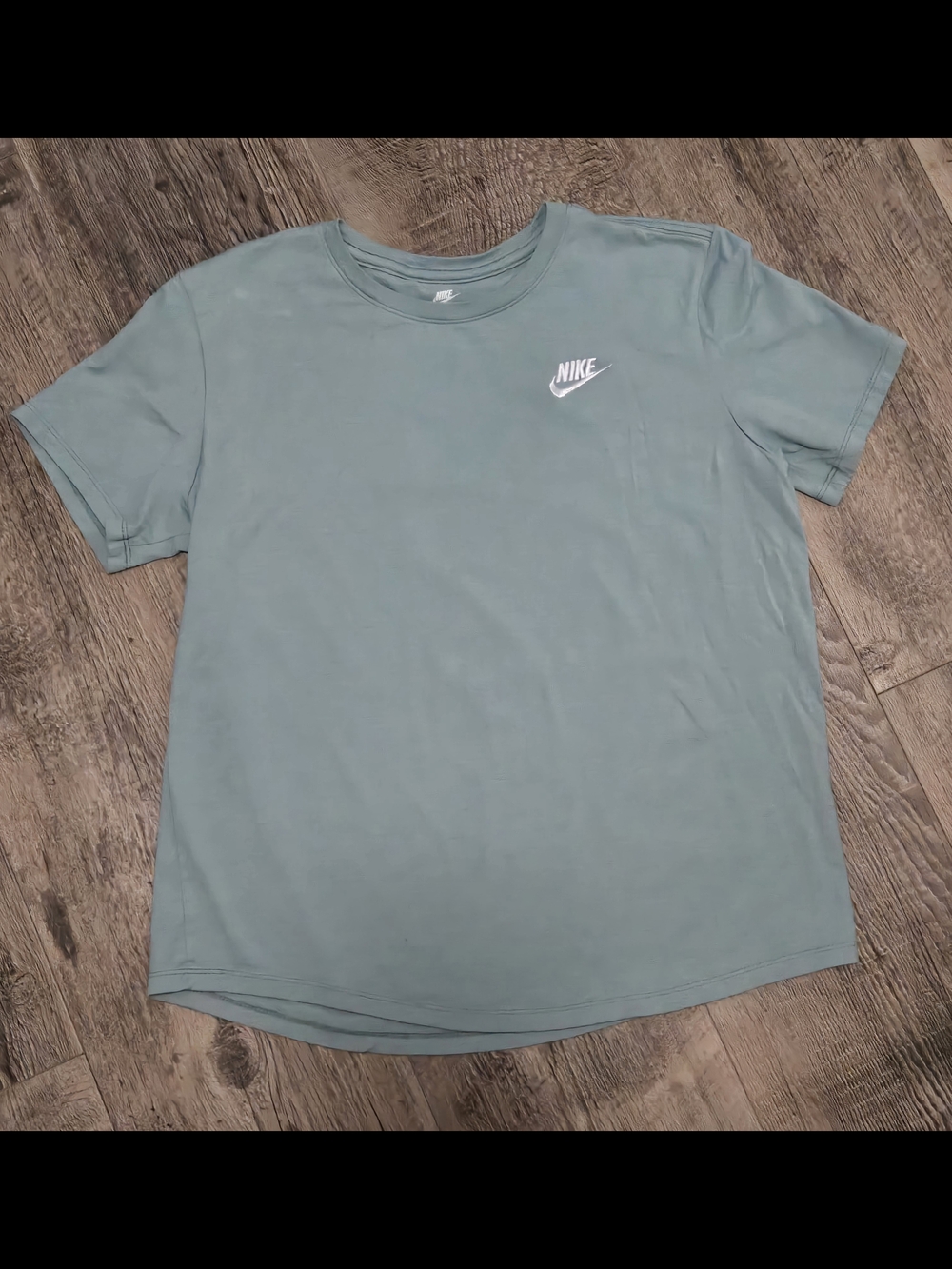 Nike Women's Teal Short Sleeve Crew T-Shirt with White Logo